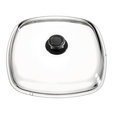 Eurolux Full glass lid, square 26 x 26 cm, incl. lid knob