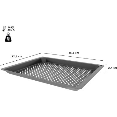Bosch hez629070, Air Fry & Grill Tray, 34 x 455 x 375 mm, Anthracite