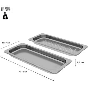 Bosch hez66d52, Gastronorm container, 35 x 454 x 187 mm, stainless steel