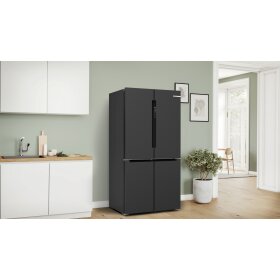 Bosch KFN96AXEA, Serie 4, Kühl-Gefrier-Kombination, mehrtürig, 183 x 90.5 cm, Gebürsteter schwarzer Stahl AntiFingerprint, Total No Frost