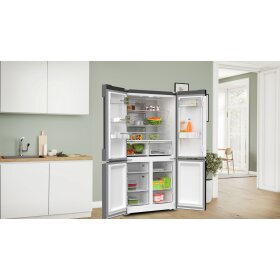 Bosch KFN96AXEA, Serie 4, Kühl-Gefrier-Kombination, mehrtürig, 183 x 90.5 cm, Gebürsteter schwarzer Stahl AntiFingerprint, Total No Frost