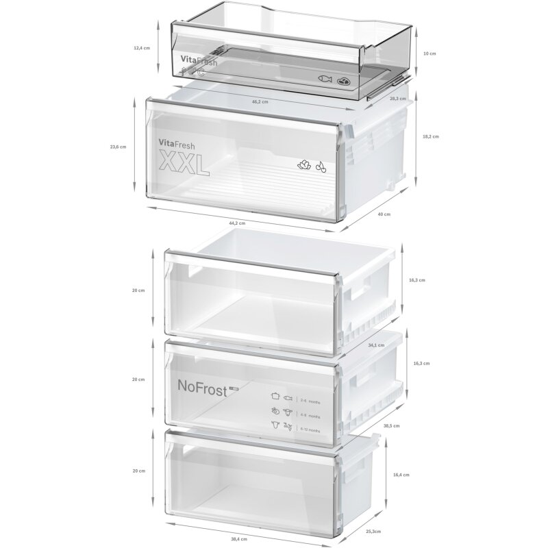Bosch kgn36vxct, series 4, freestanding fridge-freezer with freezer s,  1.001,00 €