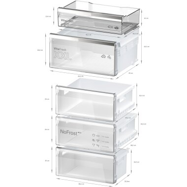 Bosch kgn39aibt, series 6, freestanding fridge-freezer with freezer s