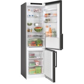 Bosch KGN39VXBT, Serie 4, Freistehende Kühl-Gefrier-Kombination mit Gefrierbereich unten, 203 x 60 cm, Gebürsteter schwarzer Stahl AntiFingerprint, Total No Frost