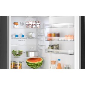 Bosch KGN39VXBT, Serie 4, Freistehende Kühl-Gefrier-Kombination mit Gefrierbereich unten, 203 x 60 cm, Gebürsteter schwarzer Stahl AntiFingerprint, Total No Frost