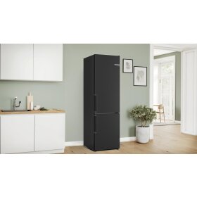 Bosch KGN39VXBT, Serie 4, Freistehende Kühl-Gefrier-Kombination mit Gefrierbereich unten, 203 x 60 cm, Gebürsteter schwarzer Stahl AntiFingerprint, Total No Frost