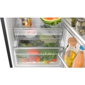 Bosch KGN39VXBT, Serie 4, Freistehende Kühl-Gefrier-Kombination mit Gefrierbereich unten, 203 x 60 cm, Gebürsteter schwarzer Stahl AntiFingerprint, Total No Frost