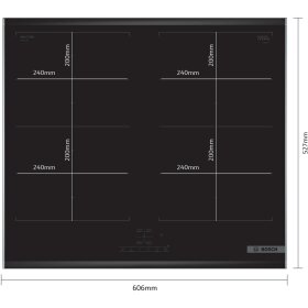 Bosch NXX675CB5E, Serie 4, Induktionskochfeld, 60 cm, herdgesteuert, Mit Rahmen aufliegend