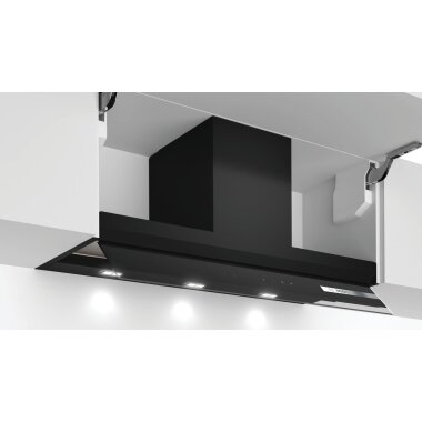 Bosch DBB97AM60, Serie 6, Integrierte Designhaube, 90 cm, Klarglas schwarz bedruckt, Schwarz