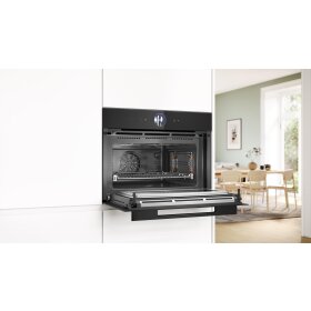 Bosch CMG976KB1, Serie 8, Einbau-Kompaktbackofen mit Mikrowellenfunktion, 60 x 45 cm, Schwarz