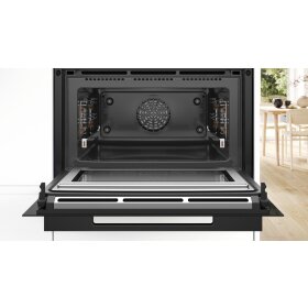 Bosch CMG976KB1, Serie 8, Einbau-Kompaktbackofen mit Mikrowellenfunktion, 60 x 45 cm, Schwarz