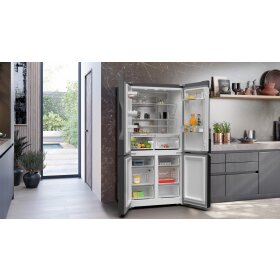 Siemens KF96NAXEA, iQ300, Kühl-Gefrier-Kombination, mehrtürig, 183 x 90.5 cm, Gebürsteter schwarzer Stahl AntiFingerprint, Total noFrost