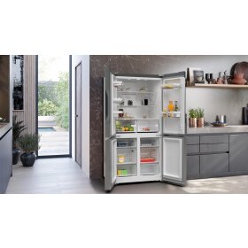 Siemens KF96NVPEA, iQ300, Kühl-Gefrier-Kombination, mehrtürig, 183 x 90.5 cm, Gebürsteter Stahl AntiFingerprint, Total noFrost
