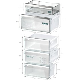 Siemens kg39n4icf, iQ500, Freestanding fridge-freezer with freezer section below, 203 x 60 cm, stainless steel antiFingerprint