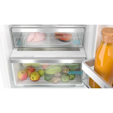 Siemens ki86nadd0, iQ500, built-in fridge-freezer combination with freezer section below, 177.2 x 55.8 cm, flat hinge with soft-close drawer