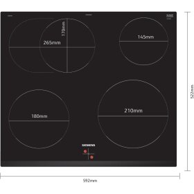Siemens EA631GNA1E, iQ300, electric hob, 60 cm, stove-controlled, black, frameless