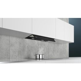 Siemens LJ67BAM60, iQ500, integrated design hood, 60 cm, clear glass printed black