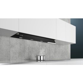 Siemens lj97bam60, iQ500, Integrated design hood, 90 cm, clear glass black printed