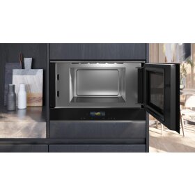 Siemens bf722r1b1, iQ700, built-in microwave, black, stainless steel