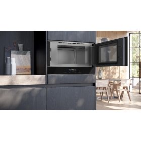 Siemens bf722r1b1, iQ700, built-in microwave, black, stainless steel