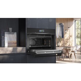 Siemens cm776gkb1, iQ700, Built-in compact oven with microwave function, 60 x 45 cm, Black, Stainless steel