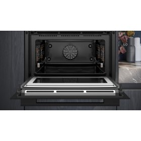 Siemens CM776GKB1, iQ700, Einbau-Kompaktbackofen mit Mikrowellenfunktion, 60 x 45 cm, Schwarz, Edelstahl
