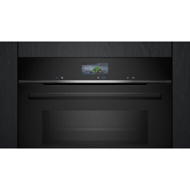 Siemens hm776gkb1, iQ700, built-in oven with microwave function, 60 x 60 cm, black, stainless steel