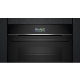 Siemens cb734g1b1, iQ700, Built-in compact oven, 60 x 45 cm, Black, Stainless steel