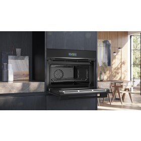 Siemens cb734g1b1, iQ700, Built-in compact oven, 60 x 45 cm, Black, Stainless steel