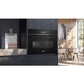 Siemens CB774G1B1, iQ700, built-in compact oven, 60 x 45 cm, black, stainless steel