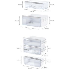 neff ki7863dd0, n 70, built-in fridge-freezer with bottom freezer compartment, 177.2 x 55.8 cm, flat hinge with soft-close drawer