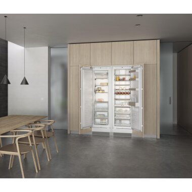 Gaggenau rc289370, series 200, vario refrigerator, 177.5 x 56 cm, flat hinge with soft closing drawer
