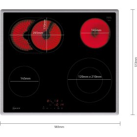 Neff T16SBN1L0, N 50, electric hob, 60 cm, black, with frame