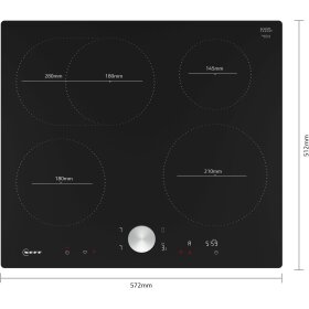 Neff T56PTF1L0, N 90, Induktionskochfeld, 60 cm, flächenbündig (integriert)