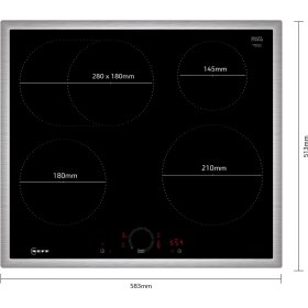 Neff T56SHF1L0, N 70, induction hob, 60 cm, black, with frame