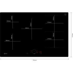 Neff T58PHW1C0, N 70, induction hob, 80 cm, black, flush (integrated)