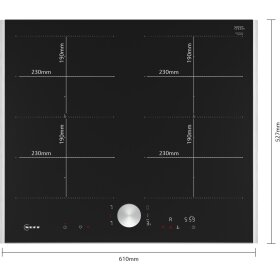 Neff T66TTX4L0, N 90, induction hob, 60 cm, black, with frame