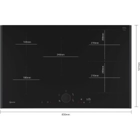 Neff T68AUV4C0, N 90, induction hob, 80 cm, black, with...