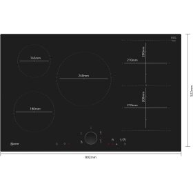 Neff T68FUV4L0, N 90, induction hob, 80 cm, black, frameless