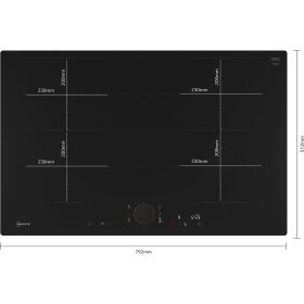 Neff T68PYY4C0, N 90, induction hob, 80 cm, black, flush (integrated)
