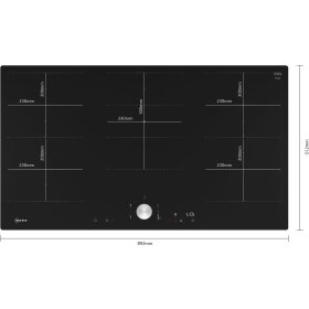 Neff T69PTX4L0, N 90, induction hob, 90 cm, black, flush (integrated)