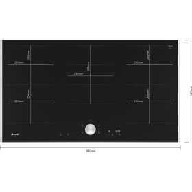 Neff T69TTX4L0, N 90, induction hob, 90 cm, black, with...