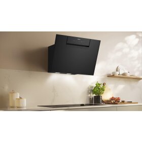 Neff D65JFN1S0, N 50, recirculating air wall hood, 60 cm, clear glass printed in black