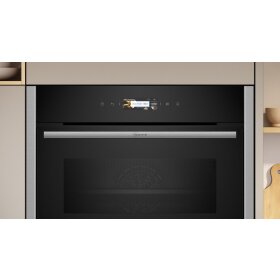 Neff C24MR21N0, N 70, compact oven with microwave, 60 x 45 cm, stainless steel
