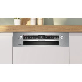 Bosch SPI4HMS49E, Series 4, semi-integrated dishwasher, 45 cm, stainless steel