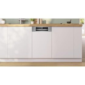 Bosch SPI6ZMS29E, Series 6, semi-integrated dishwasher, 45 cm, stainless steel