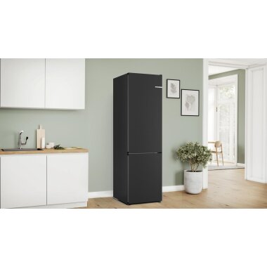 Bosch kgn392xcf, series 4, freestanding fridge-freezer with freezer section below, 203 x 60 cm, stainless steel black