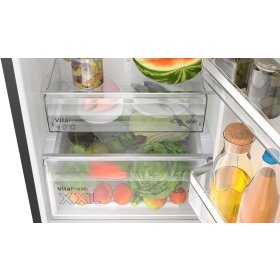 Bosch KGN392XCF, Serie 4, Freistehende Kühl-Gefrier-Kombination mit Gefrierbereich unten, 203 x 60 cm, Gebürsteter schwarzer Stahl AntiFingerprint, Total No Frost