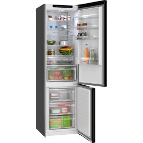 Bosch KGN392XCF, Serie 4, Freistehende Kühl-Gefrier-Kombination mit Gefrierbereich unten, 203 x 60 cm, Gebürsteter schwarzer Stahl AntiFingerprint