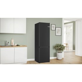 Bosch KGN392XCF, Serie 4, Freistehende Kühl-Gefrier-Kombination mit Gefrierbereich unten, 203 x 60 cm, Gebürsteter schwarzer Stahl AntiFingerprint